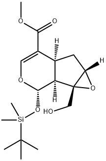 (1aS,1bS,2S,5aS,6aS)-Methyl 2-((tert-butyldiMethylsilyl)oxy)-1a-(hydroxyMethyl)-1a,1b,2,5a,6,6a-hexahydrooxireno[2',3':4,5]cyclopenta[1,2-c]pyran-5-carboxylate Structure