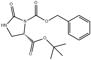 (4S)-3-苯甲氧羰基-2-氧代咪唑啉-4-羧酸叔丁酯, 77999-24-7, 结构式