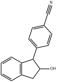 4-(2-羟基-2,3-二氢-1H-茚-1-基)苯甲腈 结构式