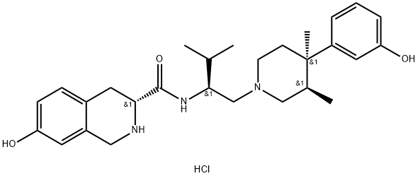 785835-79-2 (3R)-1,2,3,4-四氢-7-羟基-N-[(1S)-1-[[(3R,4R)-4-(3-羟基苯基)-3,4-二甲基-1-哌啶基]甲基]-2-甲基丙基]-3-异喹啉甲酰胺盐酸盐