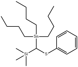 Trimethyl[(phenylthio)(tributylstannyl)methyl]silane Structure