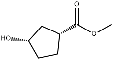 CIS-3-ヒドロキシシクロペンタン-1-カルボン酸メチル 化学構造式