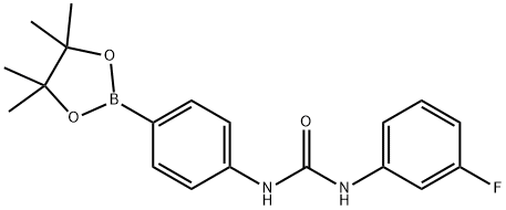 N-(3-氟苯基)-N'-[4-(4,4,5,5-四甲基-1,3,2-二氧杂环戊硼烷-2-基)苯基]脲,796967-57-2,结构式