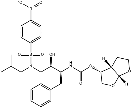 N-[(1S,2R)-2-Hydroxy-3-[(2-Methylpropyl)[(4-nitrophenyl)sulfonyl]aMino]-1-(phenylMethyl)propyl]carbaMic Acid (3R,3aS,6aR)-Hexahydrofuro[2,3-b]furan-3-yl Ester Structure