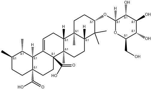 3-O-BETA-D-葡糖苷鸡纳酸, 79955-41-2, 结构式