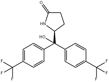 (5S)-5-[hydroxybis[4-(trifluoroMethyl)phenyl]Methyl]-2-Pyrrolidinone 化学構造式