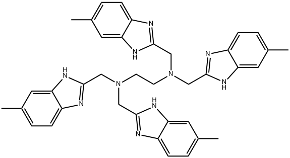 N1,N1,N2,N2-四[(6-甲基-1H-苯并咪唑-2-基)甲基]-1,2-乙二胺, 81624-55-7, 结构式