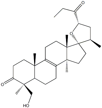 (23S)-17,23-Epoxy-29-hydroxy-27-nor-5α-lanost-8-ene-3,24-dione Struktur