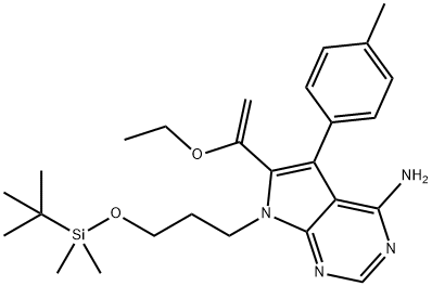 7-(3 - ((叔丁基二甲基硅烷基)氧基)丙基)-6-(1-乙氧基乙烯基)-5-(对 - 甲苯基) 结构式