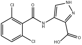 4-(2,6-二氯苯甲酰氨基)-1H-吡唑-3-羧酸,825619-04-3,结构式