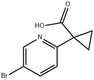 1-(5-ブロモピリジン-2-イル)シクロプロパンカルボン酸 化学構造式