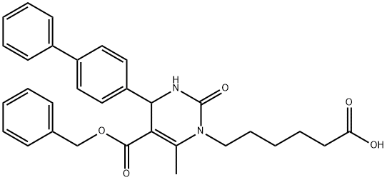 1(2H)-PyriMidinehexanoic acid, 4-[1,1'-biphenyl]-4-yl-3,4-dihydro-6-Methyl-2-oxo-5-[(phenylMethoxy)carbonyl]- Structure