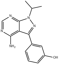 Phenol, 3-[4-aMino-1-(1-Methylethyl)-1H-pyrazolo[3,4-d]pyriMidin-3-yl]- Structure