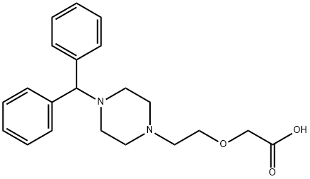 Acetic acid, 2-[2-[4-(diphenylMethyl)-1-piperazinyl]ethoxy]- Struktur