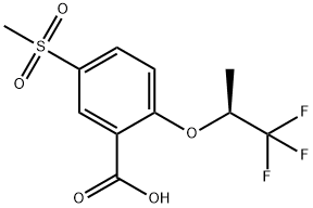 (S)-2-(1-Methyl-2,2,2-trifluoroethoxy)-5-Methylsulfonylbenzoic acid Structure