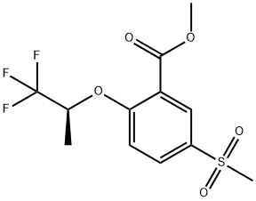 5-Methylsulfonyl-2-[((S)-2,2,2-trifluoro-1-Methylethyl)oxy]benzoic acid Methyl ester Struktur