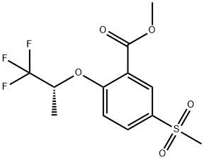 5-Methylsulfonyl-2-[((R)-2,2,2-trifluoro-1-Methylethyl)oxy]benzoic acid Methyl ester 化学構造式