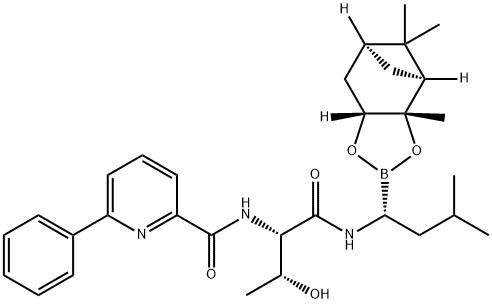 N-[(1S,2R)-1-[[[(1R)-1-[(3aS,4S,6S,7aR)-Hexahydro-3a,5,5-triMethyl-4,6-Methano-1,3,2-benzodioxaborol-2-yl]-3-Methylbutyl]aMino]carbonyl]-2-hydroxypropyl]-6-phenyl-2-pyridinecarboxaMide Structure