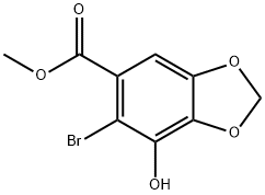Methyl 6-broMo-7-hydroxybenzo[d][1,3]dioxole-5-carboxylate 结构式
