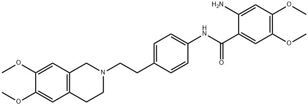 BenzaMide, 2-aMino-N-[4-[2-(3,4-dihydro-6,7-diMethoxy-2(1H)-isoquinolinyl)ethyl]phenyl]-4,5-diMethoxy- Struktur