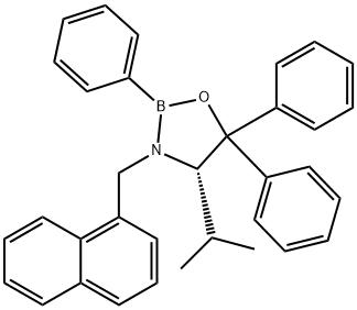(S)-4-イソプロピル-3-(1-ナフチルメチル)-2,5,5-トリフェニル-1,3,2-オキサザボロリジン (約6%トルエン溶液, 約0.1mol/L) 化学構造式
