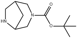 tert-butyl 3,6-diazabicyclo[3.2.1]octane-3-carboxylate Struktur