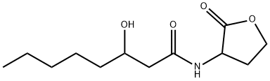 3-ヒドロキシ-N-(2-オキソオキソラン-3-イル)オクタンアミド 化学構造式