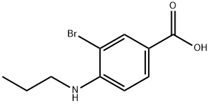3-溴-4-(丙基氨基)苯甲酸 结构式