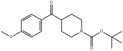 4-(4-甲氧基苯甲酰基)哌啶-1-甲酸叔丁酯 结构式