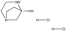 (R)-1,4-ジアザビシクロ[3.2.1]オクタン二塩酸塩 化学構造式