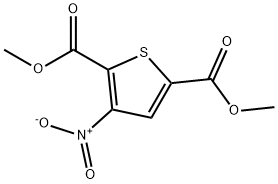 3-ニトロチオフェン-2,5-ニカルボン酸2,5-ジメチル 化学構造式