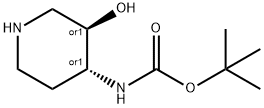 反式-4-(BOC-氨基)-3-羟基哌啶,859854-66-3,结构式