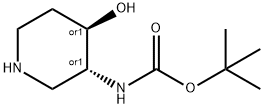 trans-3-(Boc-aMino)-4-hydroxypiperidine Structure