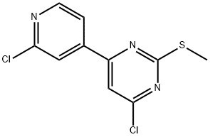 4-chloro-6-(2-chloro-pyridin-4-yl)-2-Methylsulfanyl-pyriMidine,861417-49-4,结构式