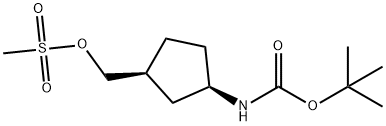 CarbaMic acid, N-[(1R,3S)-3-[[(Methylsulfonyl)oxy]Methyl]cyclopentyl]-, 1,1-diMethylethyl ester Struktur