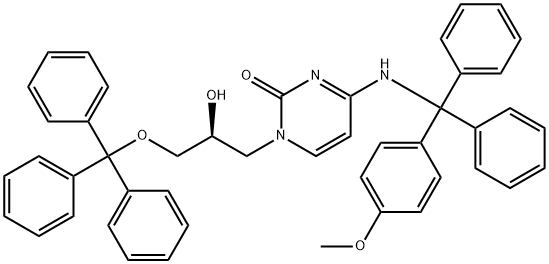 2(1H)-PyriMidinone, 1-[(2S)-2-hydroxy-3-(triphenylMethoxy)propyl]-4-[[(4-Methoxyphenyl)diphenylMethyl]aMino]- Structure