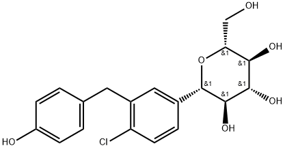 ((2R,3S,4R,5R,6S)-6-(4-chloro-3-(4-((S)-tetrahydrofuran-3-yloxy)benzyl)phenyl)-3,4,5-trihydroxytetrahydro-2H-pyran-2-yl)Methyl acetate 化学構造式