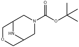 3-氧杂-7,9-二氮杂双环[3.3.1]壬烷-7-羧酸叔丁酯,864448-41-9,结构式