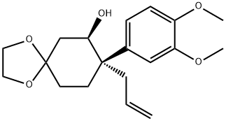 (7R,8S)-8-(3,4-DiMethoxyphenyl)-8-(2-propen-1-yl)-1,4-dioxaspiro[4.5]decan-7-ol Struktur