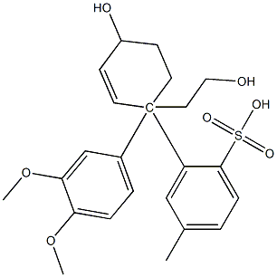 (1R)-1-(3,4-DiMethoxyphenyl)-4-hydroxy-2-cyclohexene-1-ethanol 1-(4-Methylbenzenesulfonate), 866394-50-5, 结构式
