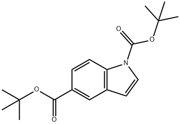 1H-Indole-1,5-dicarboxylic acid, 1,5-bis(1,1-diMethylethyl) ester Struktur