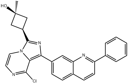 (1S,3S)-3-(8-氯-1-(2-苯基喹啉-7-基)咪唑并[1,5-A]吡嗪-3-基)-1-甲,867163-02-8,结构式