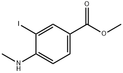 3-碘-4-甲胺基苯甲酸甲酯 结构式