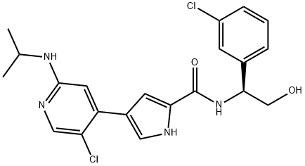 4-[5-氯-2-[(1-甲基乙基)氨基]-4-吡啶基]-N-[(1S)-1-(3-氯苯基)-2-羟基乙基]-1H-吡咯-2-甲酰胺,869886-67-9,结构式