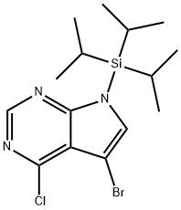4-氯-5-溴-7-(三异丙基硅基)-7H-吡咯并[2,3-D]嘧啶 结构式