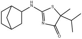 2-((1S,4R)-bicyclo[2.2.1]heptan-2-ylaMino)-5-isopropyl-5-Methylthiazol-4(5H)-one 结构式