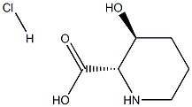 (2S,3S)-3-Hydroxy-2-piperidinecarboxylic Acid Hydrochloride 化学構造式