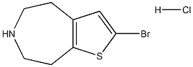2-broMo-5,6,7,8-tetrahydro-4H-thieno[2,3-d]azepine hydrochloride 化学構造式