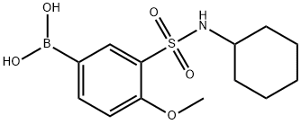 (3-(N-环己基氨磺酰)-4-甲氧苯基)硼酸 结构式