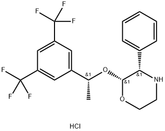 (2R,3S)-2-[(1R)-1-[3,5-双(三氟甲基)苯基]乙氧基]-3-(苯基)吗啉盐酸盐,874460-46-5,结构式